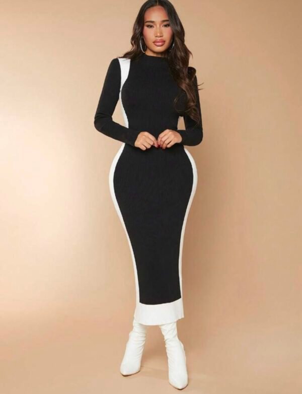 Line Side Sweater  Dress for Winter, Fall and Spring Season - Image 4