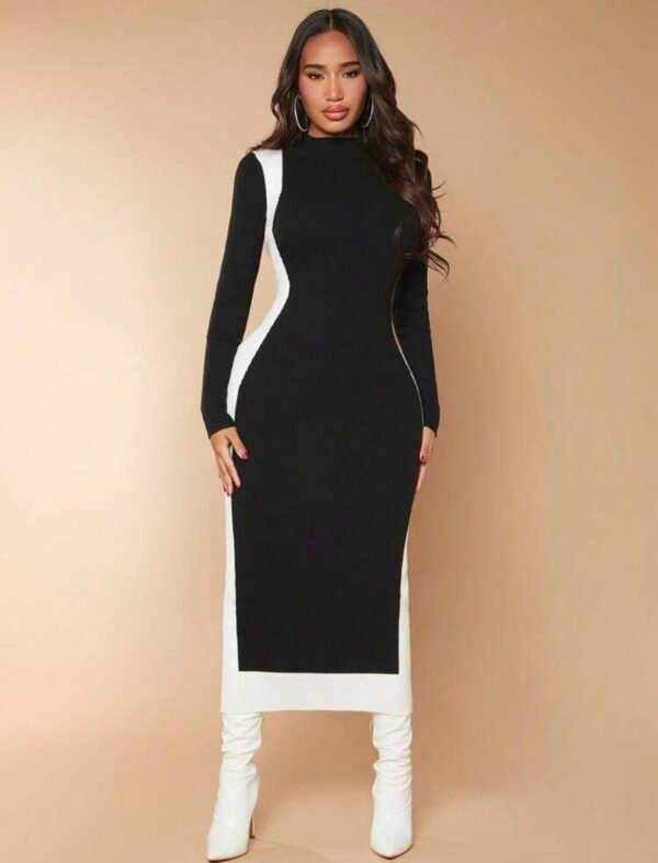 Line Side Sweater  Dress for Winter, Fall and Spring Season - Image 3