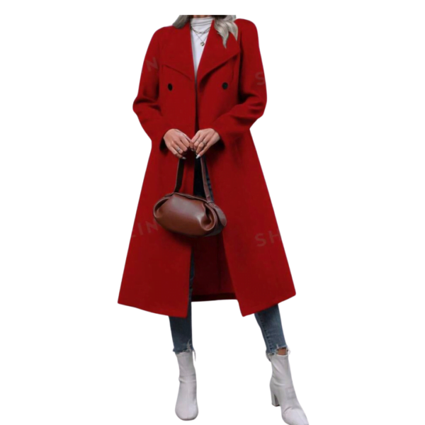 Solid Red Trench Coat
