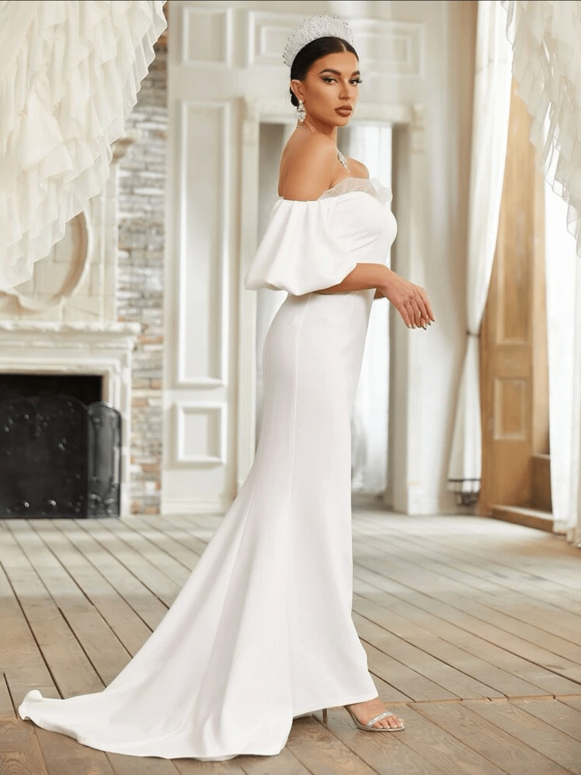 Off Shoulder Wedding Dress - Image 4